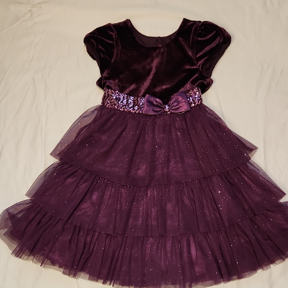 EUC Jona Michelle Deep Purple Velvet Cap Sleeves | Party Dress Sz 6. EID Dress
